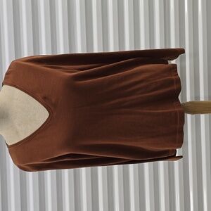 NWT Vintage 2000's /Chicos V Neck Cotton Top Color: Sienna Size 3